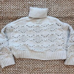 Zara Cozy Cream Turtleneck Sweater